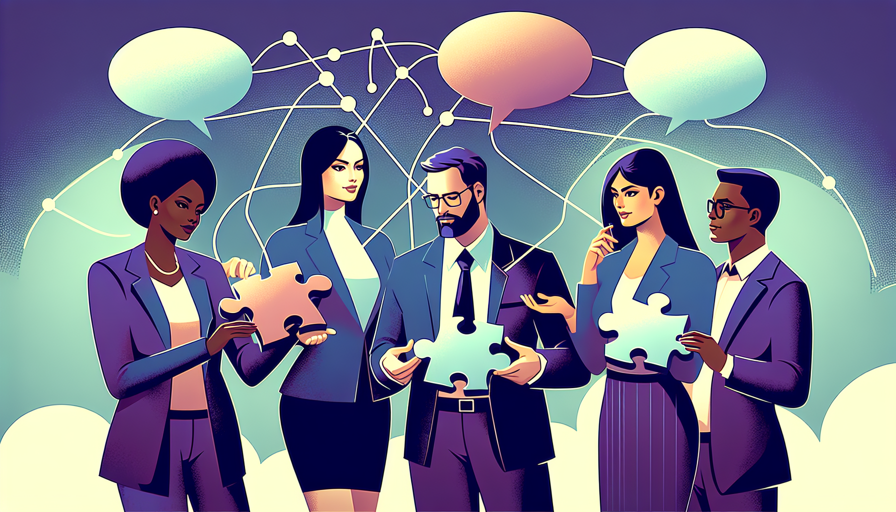 Influential management teamwork illustration