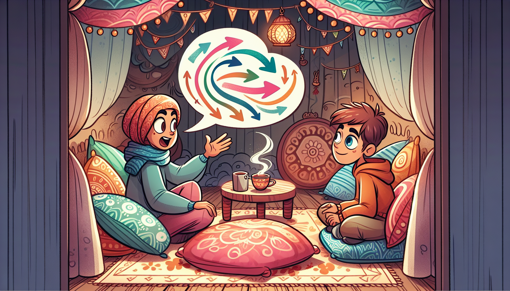 An illustration showcasing effective communication skills during difficult conversations.
